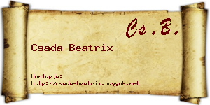 Csada Beatrix névjegykártya